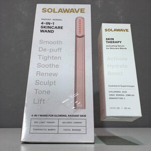 NEW Solawave 4-in-1 Radiant Renewal Skincare Wand Rose Gold + Serum Sealed NWT